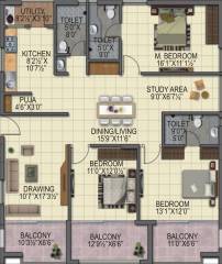 BPR Pearl Celestial (3BHK+3T (2,003 sq ft) + Study Room 2003 sq ft) BPR Pearl Celestial (3BHK+3T (2,003 sq ft) + Study Room 2003 sq ft)