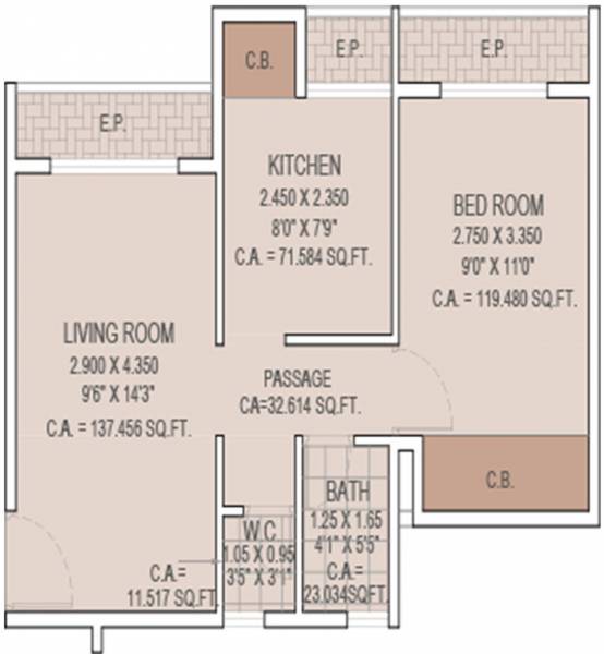 Prathemesh Yug Heights (1BHK+1T (645 sq ft) 645 sq ft)