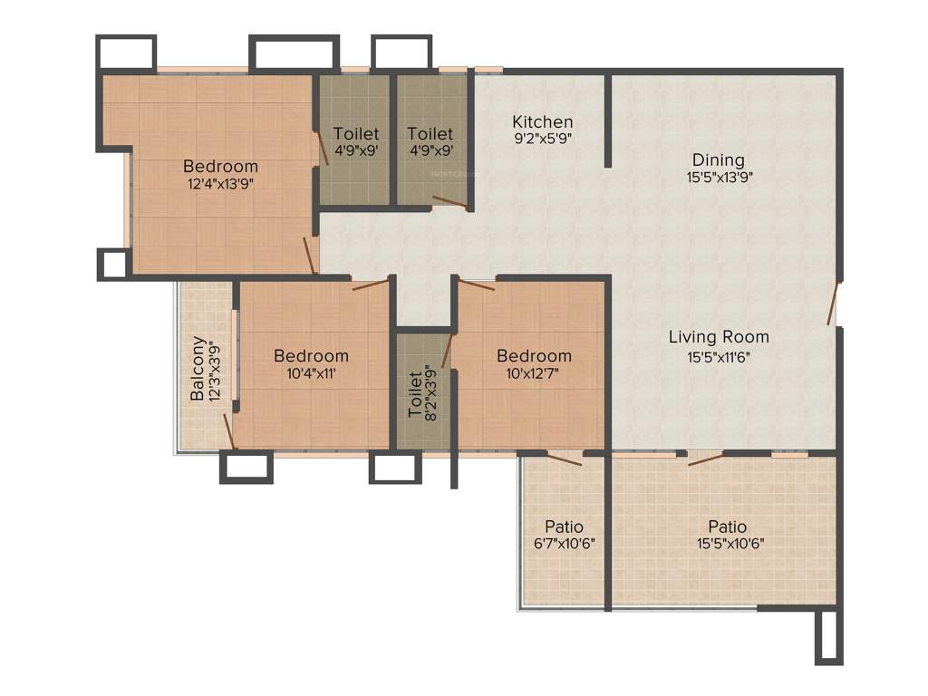 Ecoprime Edifice (3BHK+3T (2,190 sq ft) 2190 sq ft)