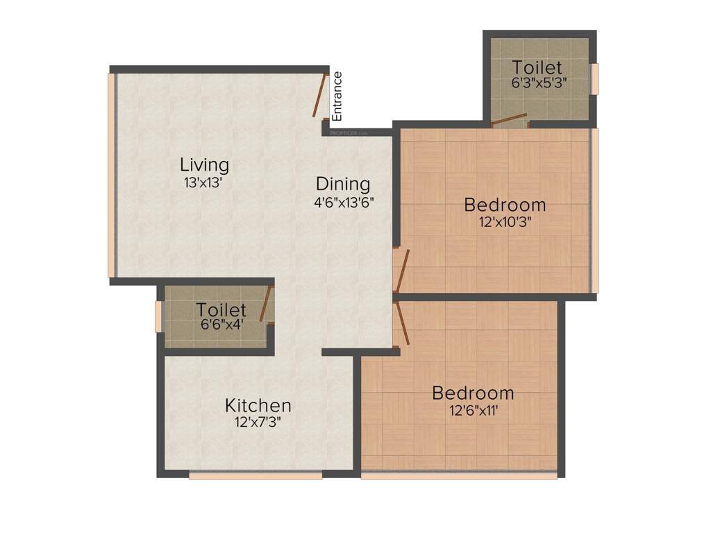 JPV Disha (2BHK+2T (642 sq ft) 642 sq ft)