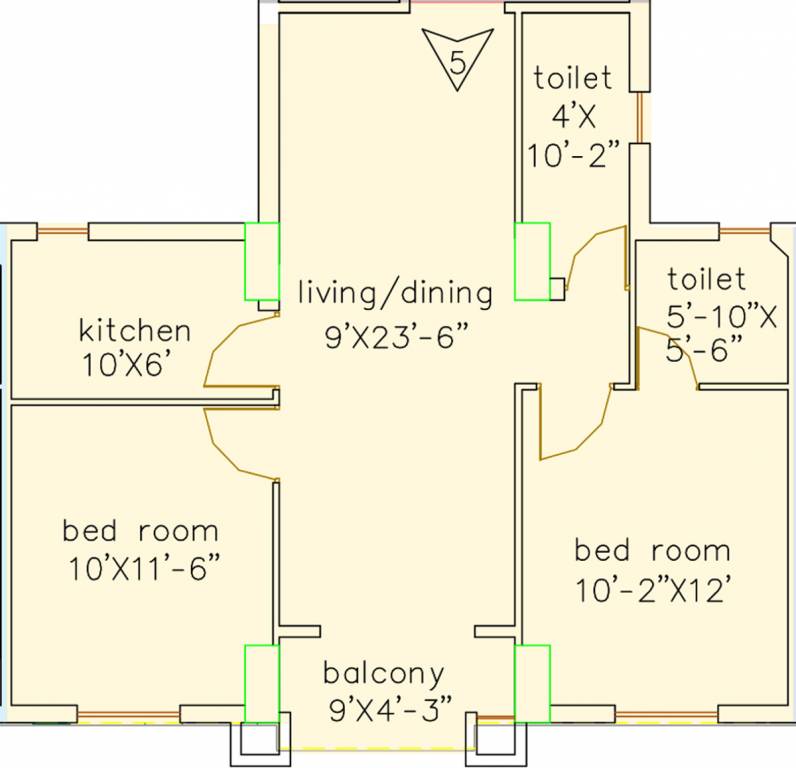 Loharuka Green Heights (2BHK+2T (935 sq ft) 935 sq ft)
