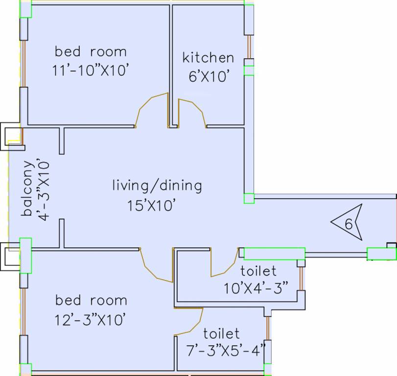 Loharuka Green Heights (2BHK+2T (925 sq ft) 925 sq ft)