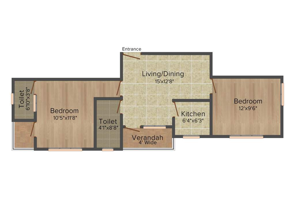 Loharuka Green Heights (2BHK+2T (845 sq ft) 845 sq ft)