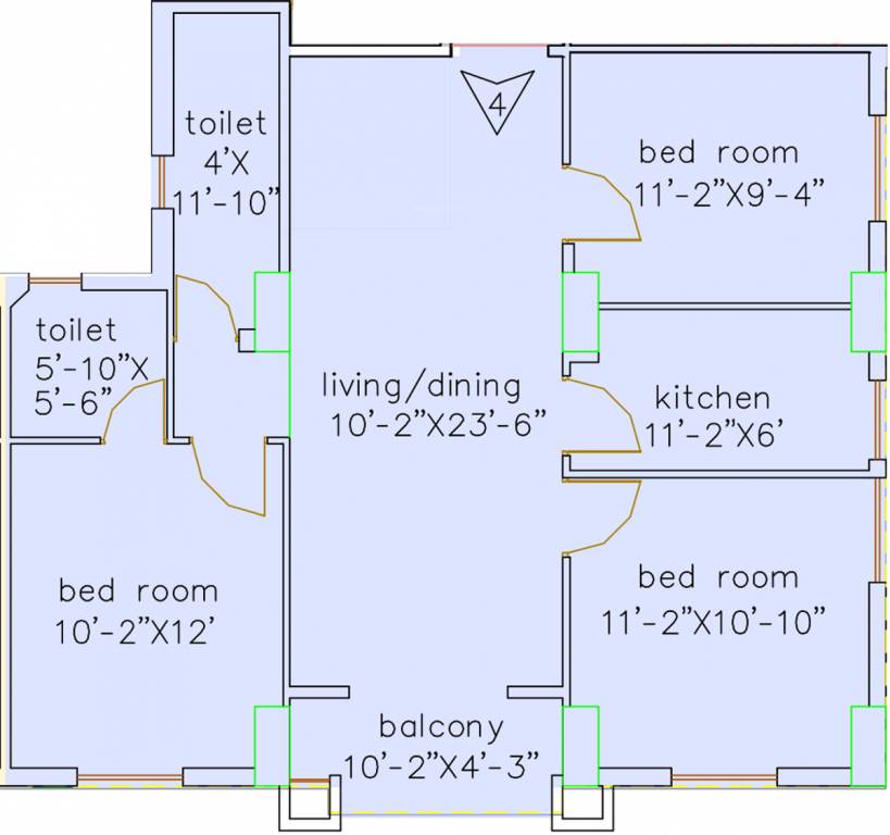 Loharuka Green Heights (3BHK+2T (1,155 sq ft) 1155 sq ft)