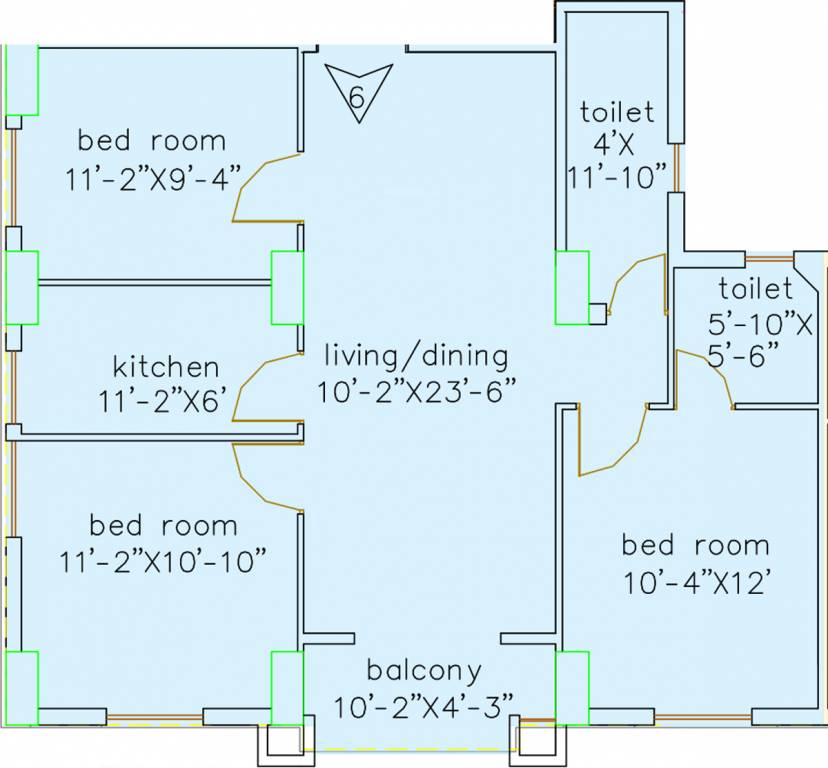 Loharuka Green Heights (3BHK+2T (1,160 sq ft) 1160 sq ft)