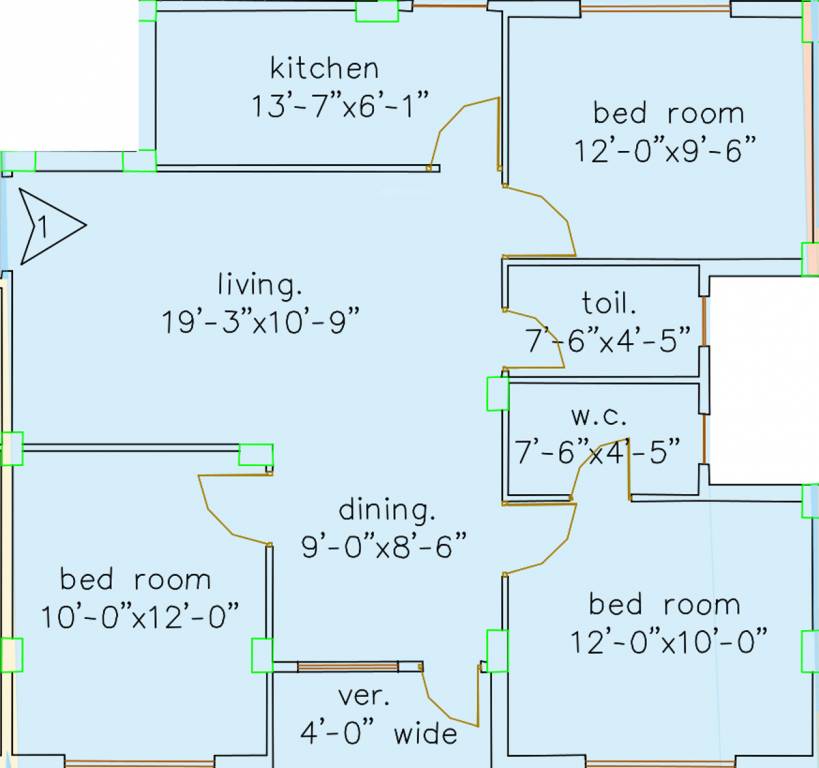 Loharuka Green Heights (3BHK+2T (1,170 sq ft) 1170 sq ft)