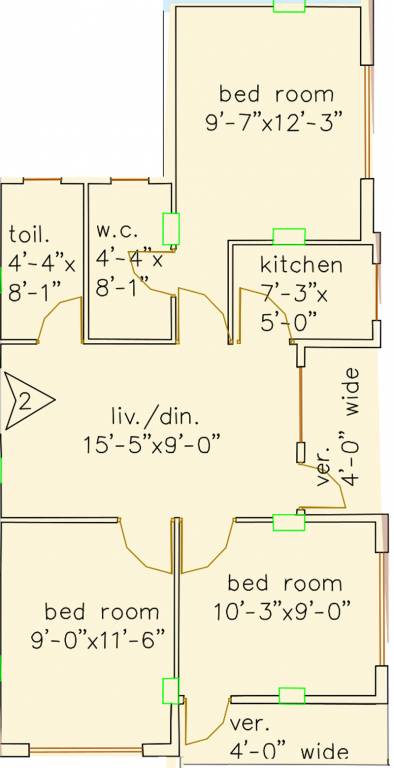 Loharuka Green Heights (3BHK+2T (942 sq ft) 942 sq ft)