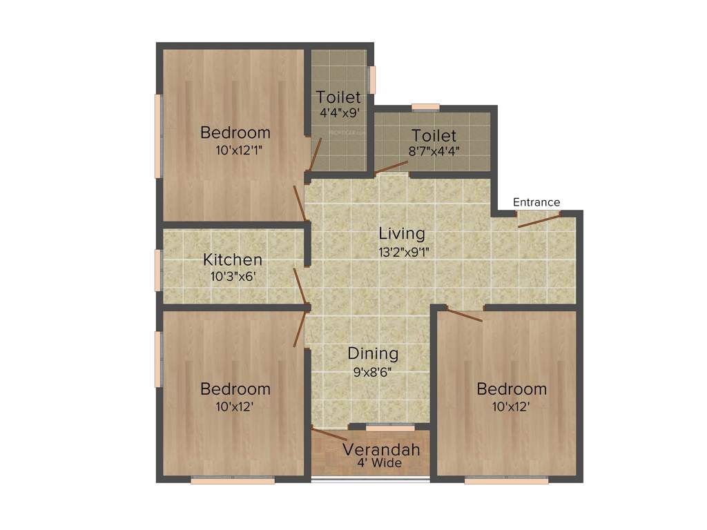 Loharuka Green Heights (3BHK+2T (1,098 sq ft) 1098 sq ft)