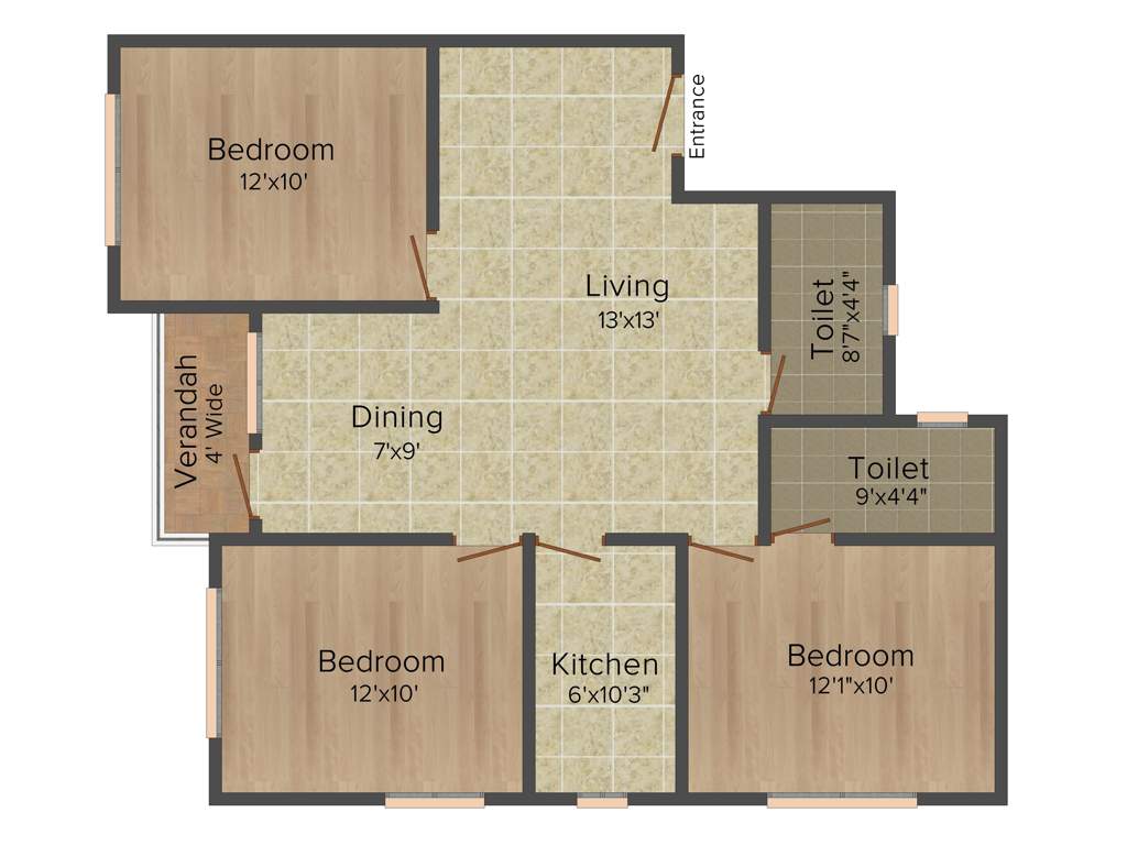 Loharuka Green Heights (3BHK+2T (1,176 sq ft) 1176 sq ft)
