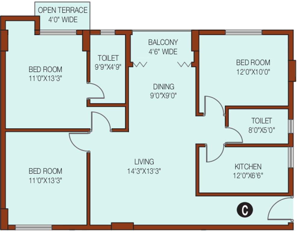 Unimark Riviera (3BHK+2T (1,440 sq ft) 1440 sq ft)