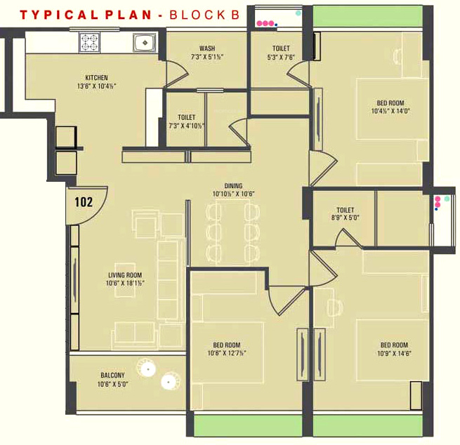 Suvidha Aaryam (3BHK+3T (1,962 sq ft) 1962 sq ft) Suvidha Aaryam (3BHK+3T (1,962 sq ft) 1962 sq ft)