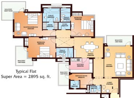 Parsvnath Exotica (3BHK+3T (2,895 sq ft) + Servant Room 2895 sq ft) Parsvnath Exotica (3BHK+3T (2,895 sq ft) + Servant Room 2895 sq ft)