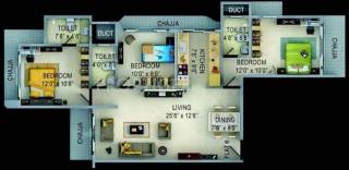 Bharat Park Vistas (3BHK+3T (860 sq ft) 860 sq ft) Bharat Park Vistas (3BHK+3T (860 sq ft) 860 sq ft)