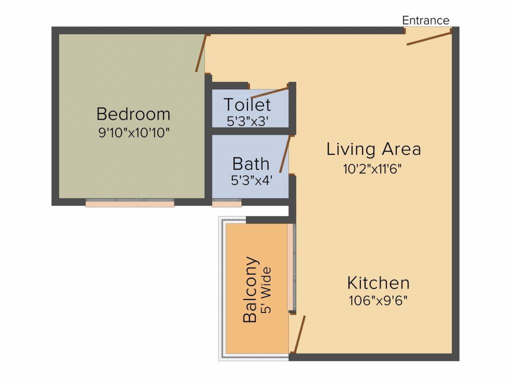 Lotus Homz (1BHK+1T (390 sq ft) 390 sq ft)