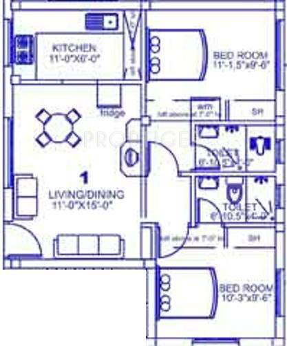 Palace Sai Amruta (2BHK+2T (746 sq ft) 746 sq ft)