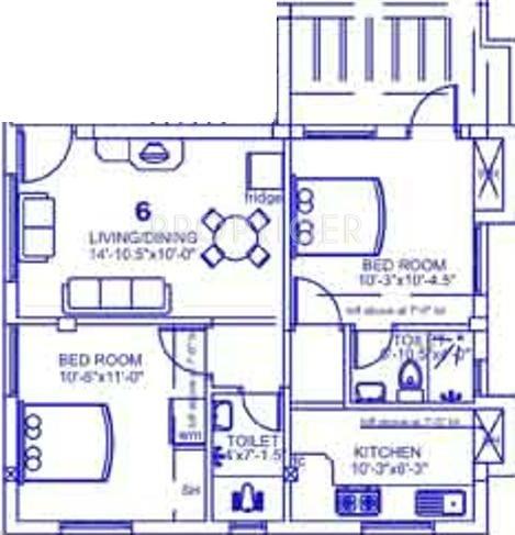 Palace Sai Sudharshana (2BHK+2T (763 sq ft) 763 sq ft)