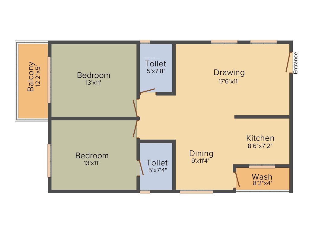 Kumari Amaranthine (2BHK+2T (1,190 sq ft) 1190 sq ft)