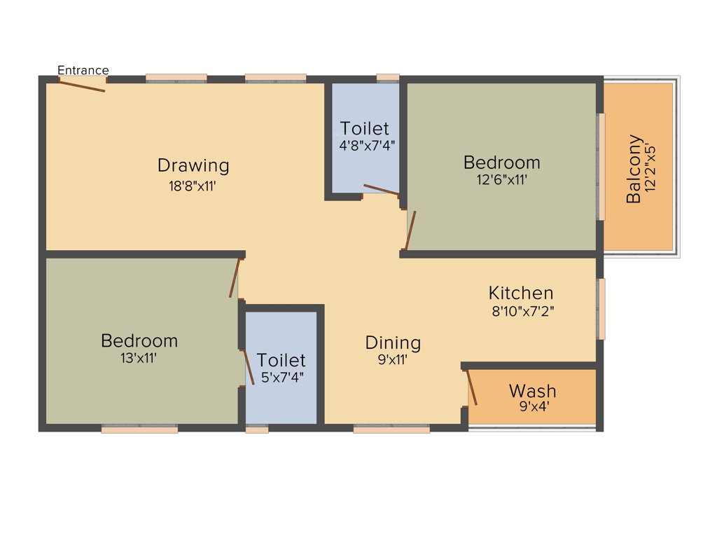 Kumari Amaranthine (2BHK+2T (1,200 sq ft) 1200 sq ft)