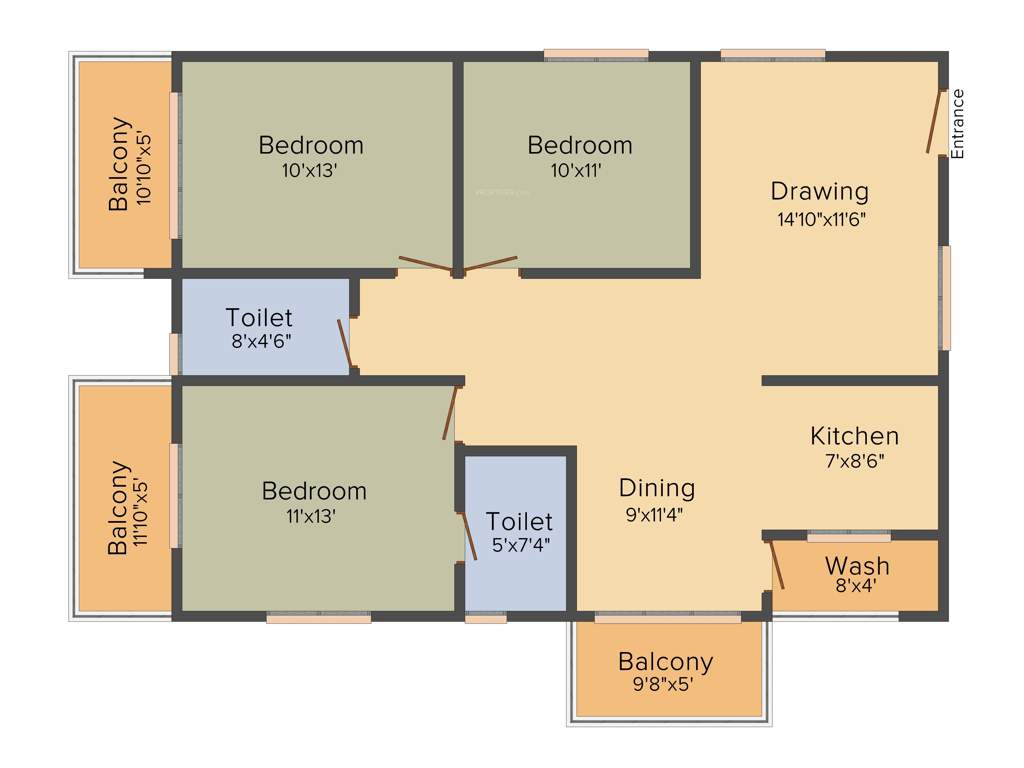 Kumari Amaranthine (3BHK+2T (1,500 sq ft) 1500 sq ft)