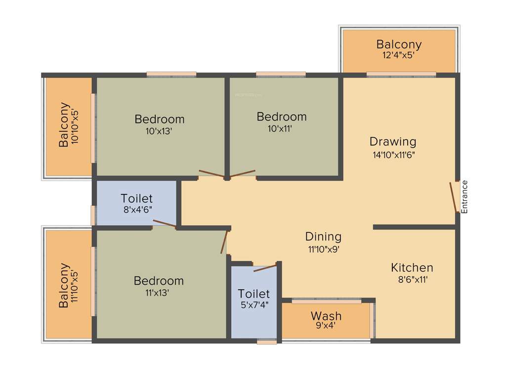 Kumari Amaranthine (3BHK+2T (1,515 sq ft) 1515 sq ft)
