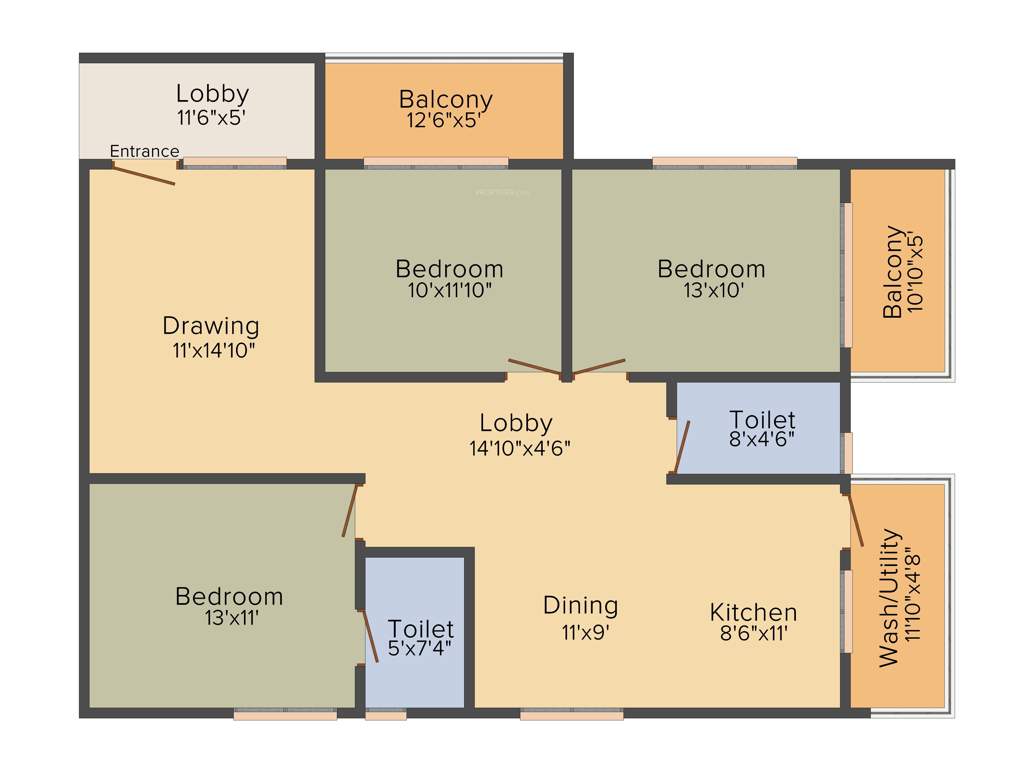 Kumari Amaranthine (3BHK+2T (1,530 sq ft) 1530 sq ft)
