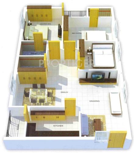 Pujitha Sri Sai Homes (3BHK+3T (1,620 sq ft) 1620 sq ft)