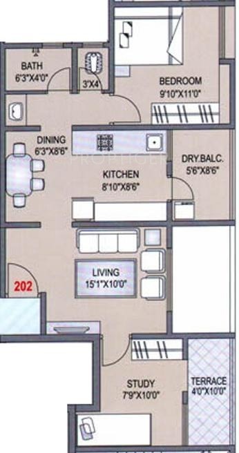 Safal Oneiro (1BHK+1T (801 sq ft) Study Room 801 sq ft) Safal Oneiro (1BHK+1T (801 sq ft) Study Room 801 sq ft)