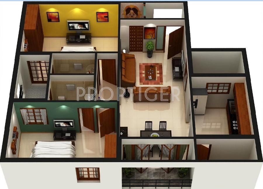 Man Imperial Square (2BHK+2T (1,228 sq ft) 1228 sq ft)