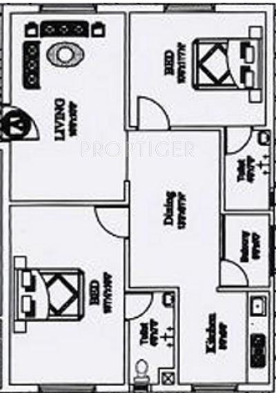 Man Gateway (2BHK+2T (985 sq ft) 985 sq ft)