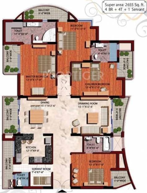 ABA Orange County (4BHK+4T (2,772 sq ft)   Servant Room 2772 sq ft)