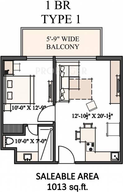 Silverglades Merchant Plaza (1BHK+1T (1,013 sq ft) 1013 sq ft)