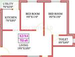 Antony Park Wood 2 (2BHK+1T (753 sq ft) 753 sq ft) Antony Park Wood 2 (2BHK+1T (753 sq ft) 753 sq ft)