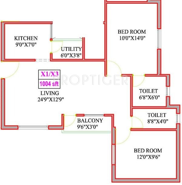Antony Park Wood 2 (2BHK+2T (1,004 sq ft) 1004 sq ft) Antony Park Wood 2 (2BHK+2T (1,004 sq ft) 1004 sq ft)
