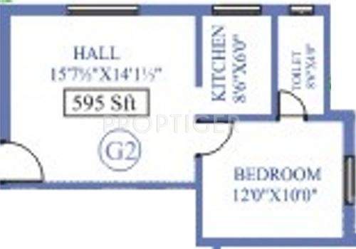 Antony Park Wood 1 (1BHK+1T (595 sq ft) 595 sq ft)