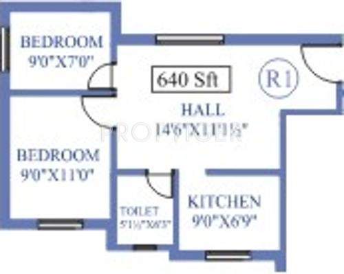Antony Park Wood 1 (2BHK+1T (640 sq ft) 640 sq ft)