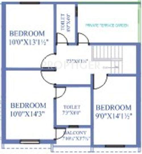 Antony Park Wood 1 (4BHK+3T (1,610 sq ft) 1610 sq ft)