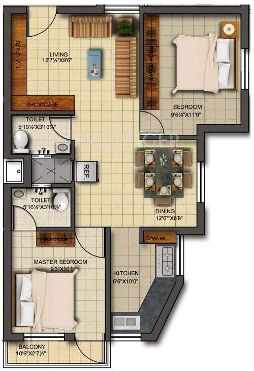 Athreya Sahishnu (2BHK+2T (805 sq ft) 805 sq ft)