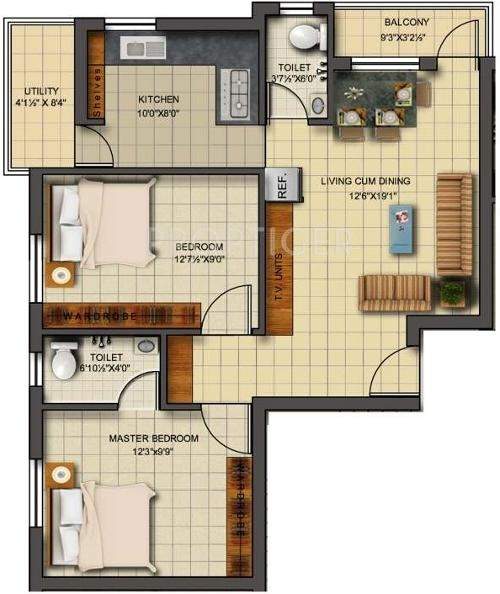 Athreya Sahishnu (2BHK+2T (913 sq ft) 913 sq ft)