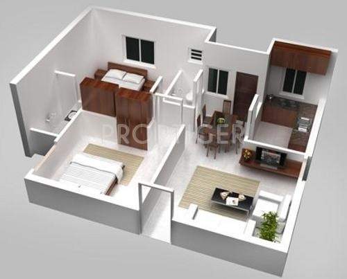Athreya Shringa (2BHK+2T (826 sq ft) 826 sq ft)