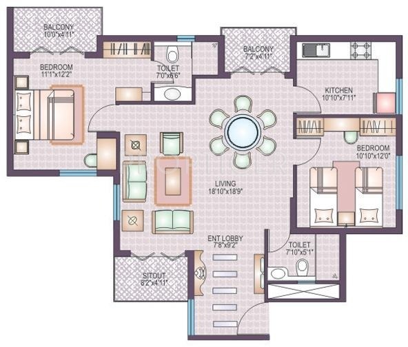 Duo Duo Harmony (2BHK+2T (1,410 sq ft) 1410 sq ft)
