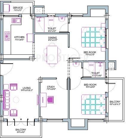 Firm Firms AKR (2BHK+2T (1,105 sq ft) 1105 sq ft)