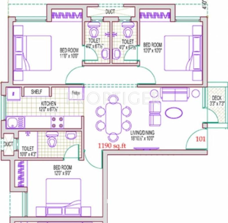 Subiksha Milestone (3BHK+3T (1,190 sq ft) 1190 sq ft) Subiksha Milestone (3BHK+3T (1,190 sq ft) 1190 sq ft)