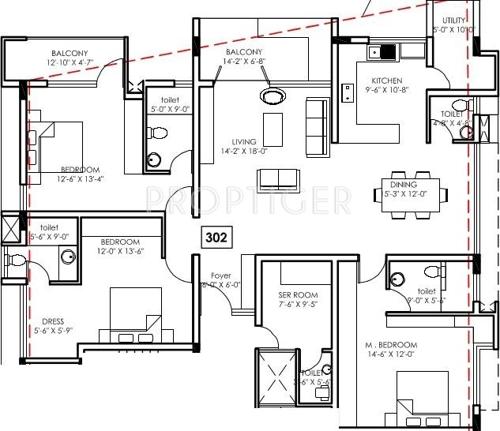Kay Arr And Co The Mayfair (3BHK+4T (2,295 sq ft)   Servant Room 2295 sq ft)