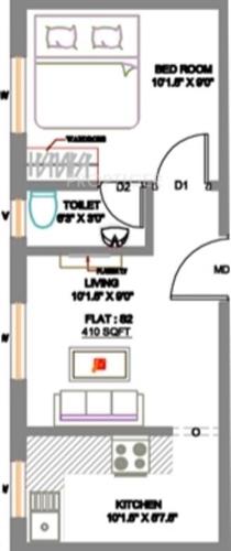 Colorhomes Fern Orchard (1BHK+1T (410 sq ft) 410 sq ft)