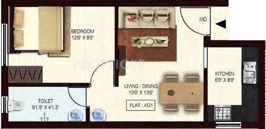 Colorhomes Florencia (1BHK+1T (535 sq ft) 535 sq ft)