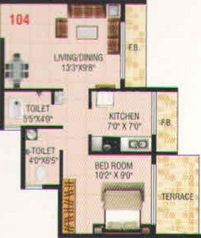 Nirmaan Kailash Crystal (1BHK+2T (600 sq ft) 600 sq ft)