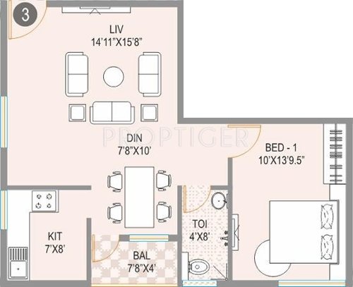 Jana Splendour 2 (1BHK+1T (770 sq ft) 770 sq ft)