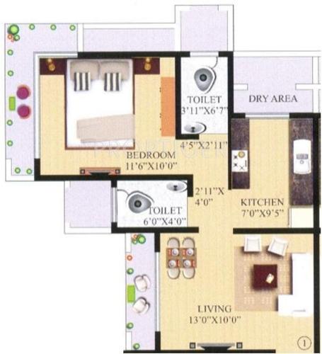 Ornate Nutan Annexe (1BHK+1T (750 sq ft) 750 sq ft)