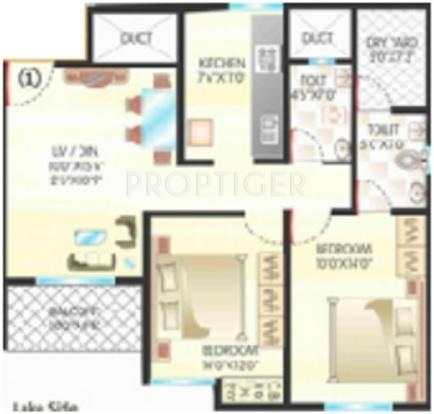 Cosmos Merry Park (2BHK+2T (736 sq ft) 736 sq ft)