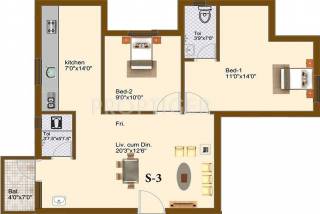 Annai Sukriti (2BHK+2T (896 sq ft) 896 sq ft)